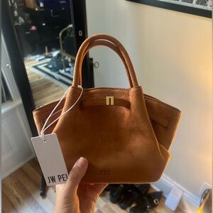JW PEI HANA MINI FAUX SUEDE TOTE BAG - BROWN